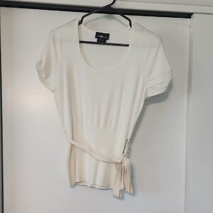 It's Our Time White Puff Sleeve Tie Front Tee